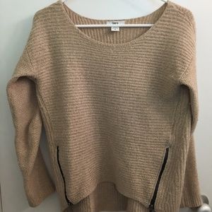 Beige Bar III Sweater with Zipper Details, M